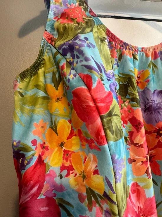 H2O Wear Tropical Hibiscus One Piece Swimsuit - Supportive Plus Size 3X/4X - Picture 4 of 13